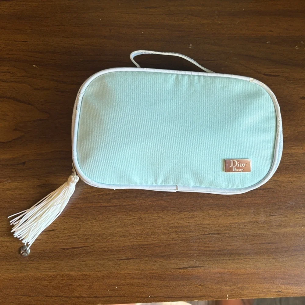 Dior Cosmetics Blue Cosmetic Bag with Tassel